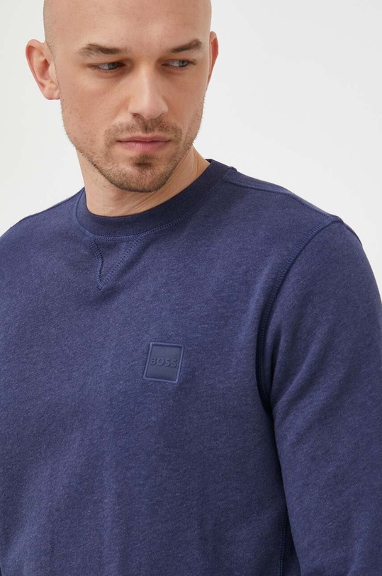 BOSS hanorac de bumbac CASUAL bleumarin 50468443