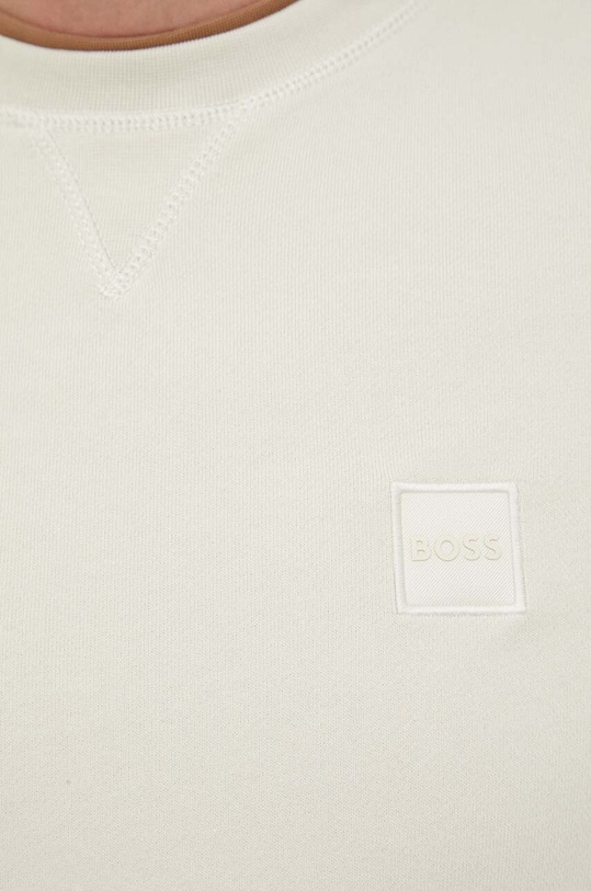 Βαμβακερή μπλούζα BOSS BOSS CASUAL 50468443 μπεζ
