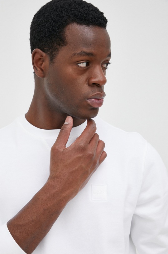 BOSS bluza bawełniana BOSS ORANGE biały 50468443