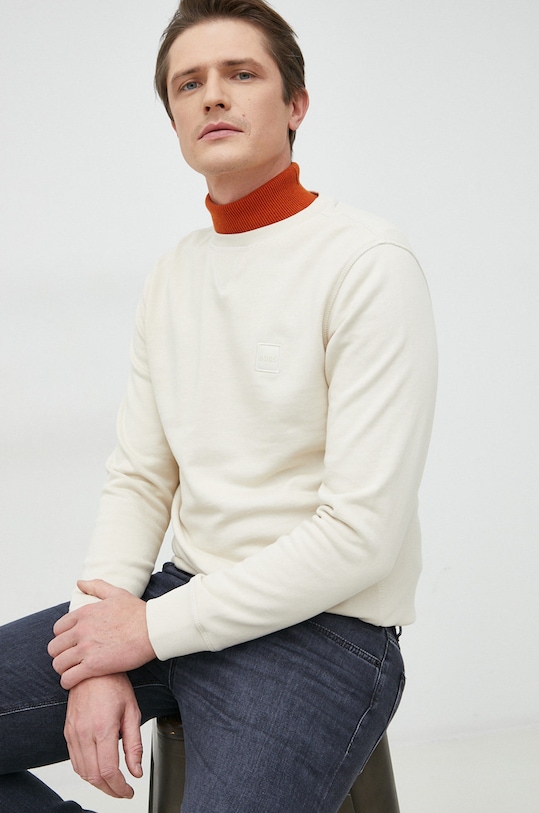 Bavlnená mikina BOSS BOSS CASUAL bavlna béžová 50468443