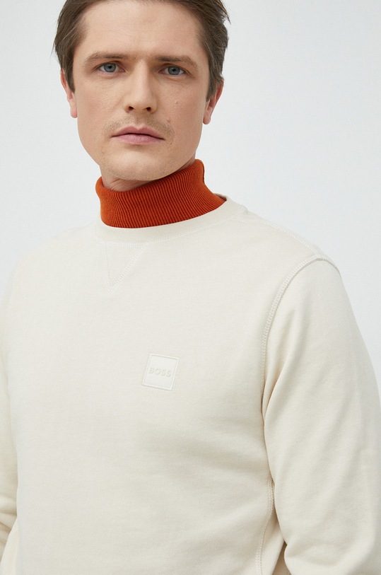 Bavlnená mikina BOSS BOSS CASUAL 50468443 béžová