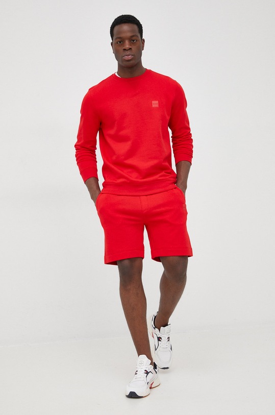 BOSS bluza bawełniana BOSS ORANGE 50468443 czerwony AA00