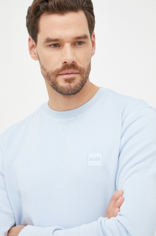 Bavlněná mikina BOSS CASUAL modrá 50468443