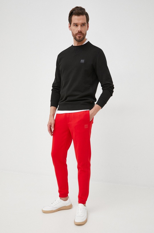 BOSS bluza bawełniana BOSS ORANGE bawełna czarny 50468443