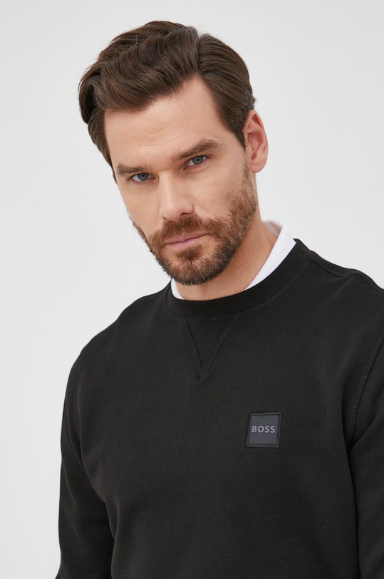 BOSS bluza bawełniana BOSS ORANGE czarny 50468443