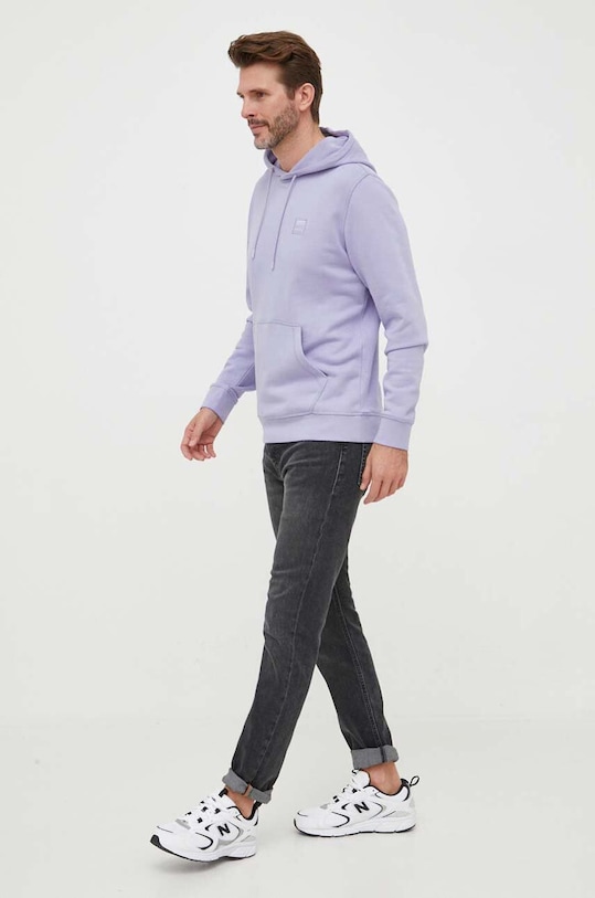 BOSS bluza bawełniana BOSS ORANGE 50468445 fioletowy AA00