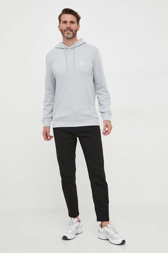 Хлопковая кофта BOSS BOSS CASUAL 50468445 серый AA00