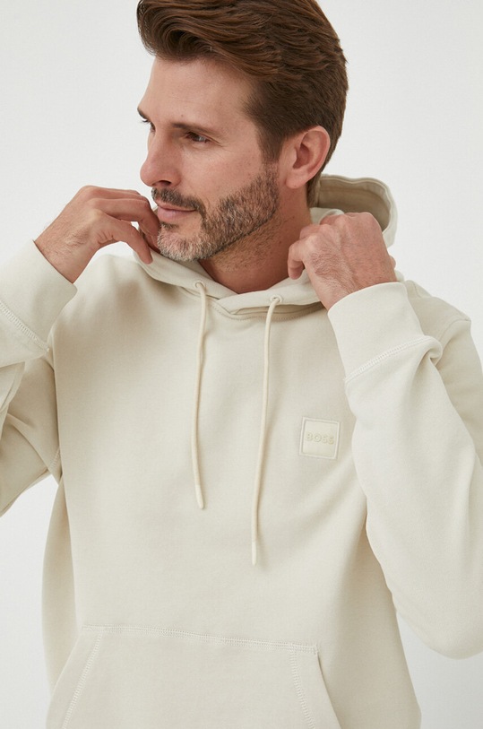 BOSS bluza bawełniana BOSS ORANGE beżowy 50468445
