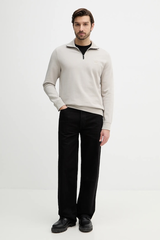 BOSS bluza bawełniana BOSS CASUAL 50468926 beżowy AW25