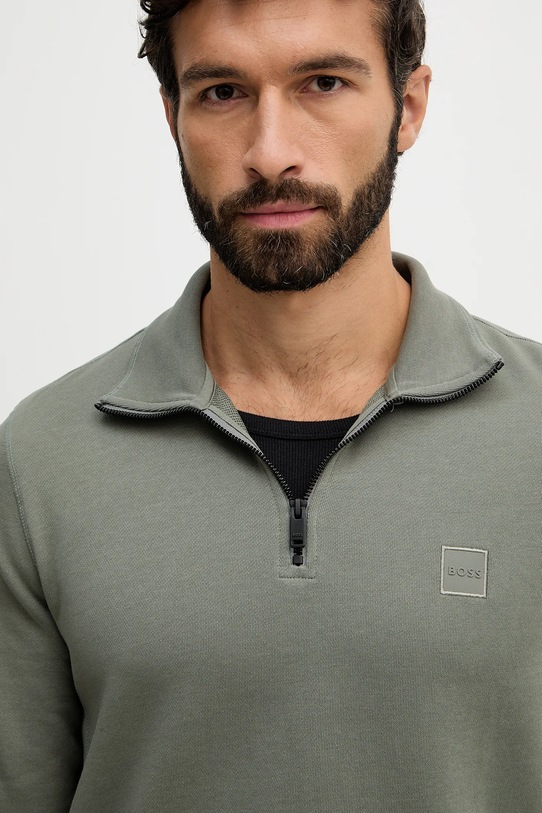 BOSS bluza bawełniana BOSS CASUAL zielony 50468926