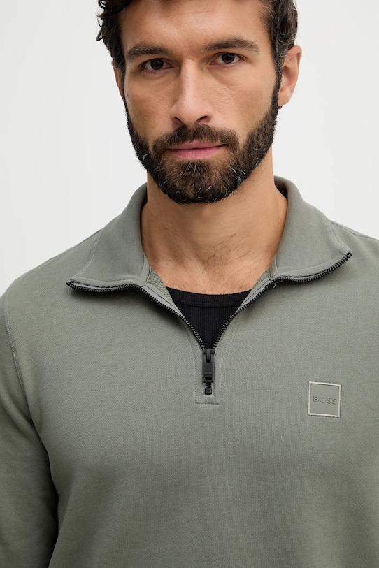 BOSS bluza bawełniana BOSS CASUAL zielony 50468926