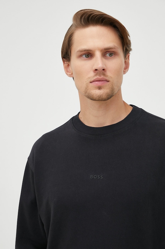 BOSS bluza bawełniana BOSS ORANGE 50472271 bawełna czarny 50472271
