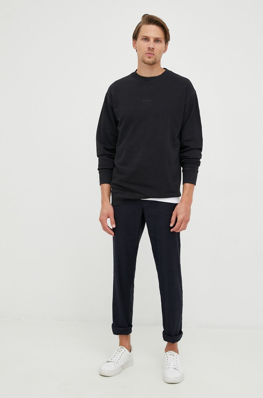 BOSS hanorac de bumbac CASUAL 50472271 negru SS24