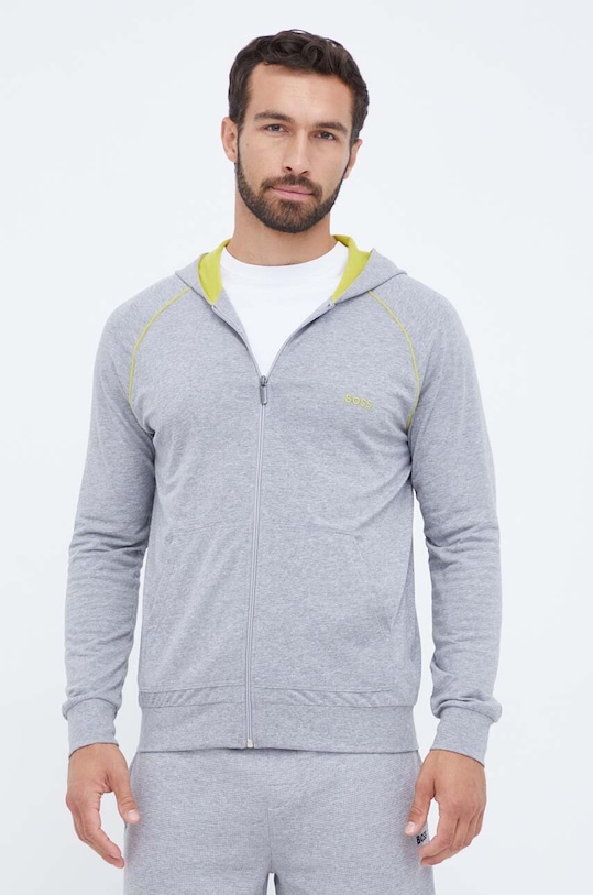 BOSS bluză lounge uni gri 50469581