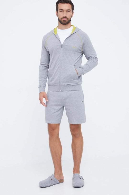 BOSS bluză lounge 50469581 gri AW23