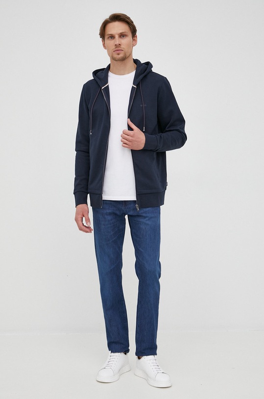 BOSS bluza bawełniana 50471960 granatowy SS23