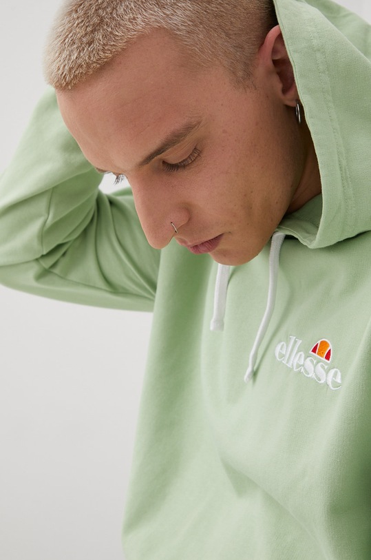 Ellesse bluza bawełniana z kapturem zielony SHM13144