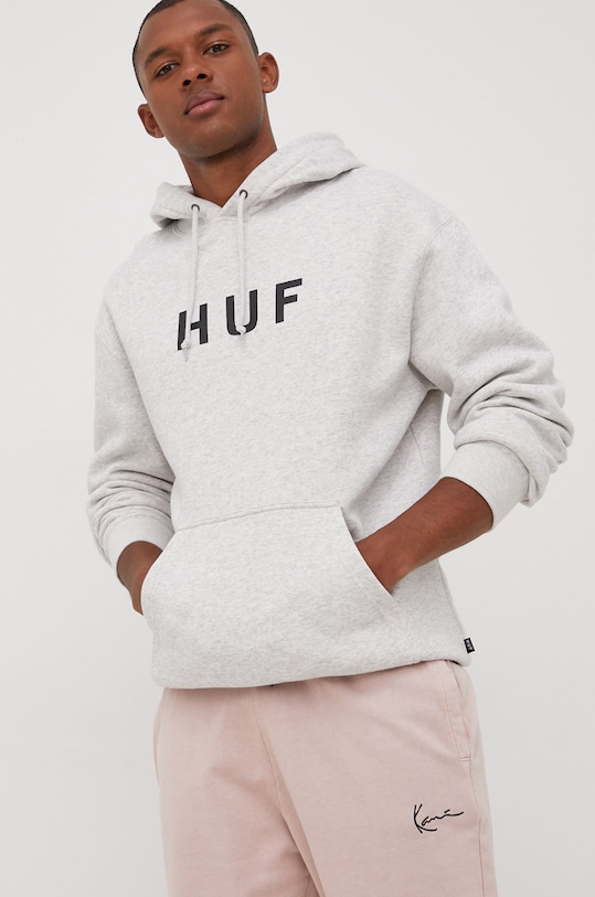 HUF bluza z kapturem szary pf00490