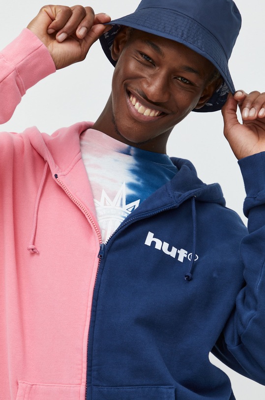 HUF hanorac de bumbac cu modele bleumarin pf00484