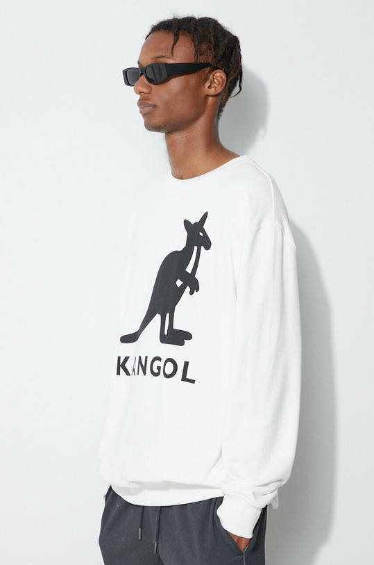 Bavlněná mikina Kangol KLEU003 bílá