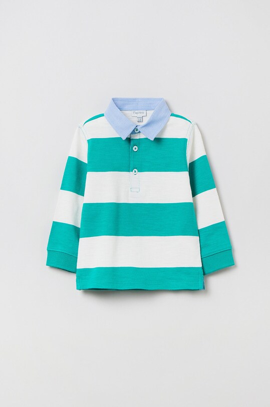 OVS longsleeve bawełniany dziecięcy wzorzyste zielony 1399163.Boy.9.36months.