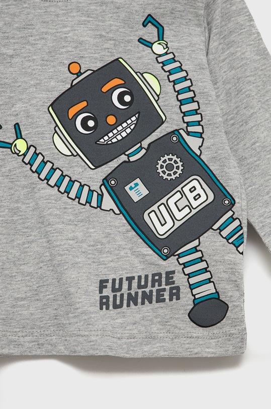 Chlapec Detská bavlnená košeľa s dlhým rukávom United Colors of Benetton 3096G100X.P sivá