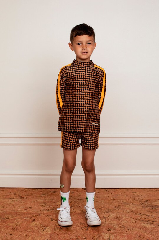 Детский лонгслив Mini Rodini с эластаном коричневый 2228011516