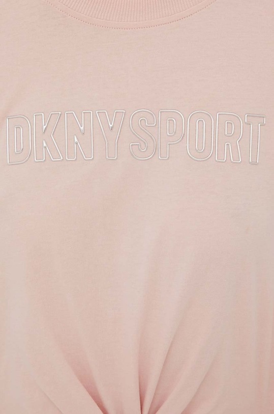 Bavlněné tričko s dlouhým rukávem Dkny DP1T8522 růžová