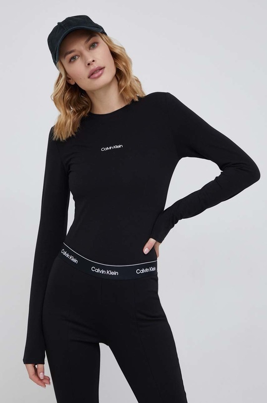Calvin Klein Longsleeve z elastanem czarny K20K203455.PPYY