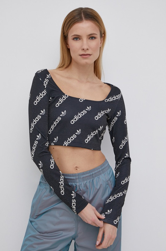 adidas Originals hosszú ujjú HM4894 elasztánnal fekete HM4894