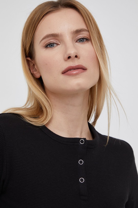 Памучна блуза с дълги ръкави Calvin Klein Jeans черен J20J218329.PPYY
