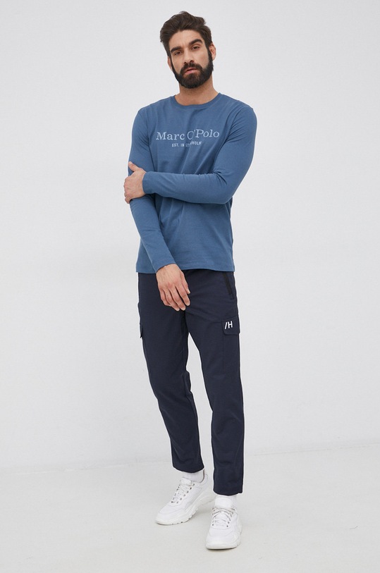 Marc O'Polo Longsleeve bawełniany 220222052152 niebieski SS22