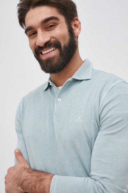 Bavlnené tričko s dlhým rukávom Marc O'Polo zelená 220223655000