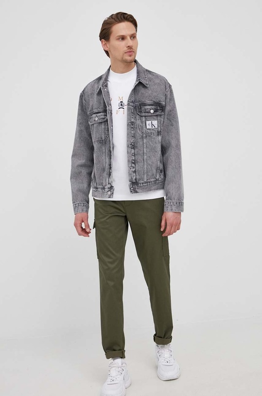 Бавовняний лонгслів Tommy Hilfiger MW0MW22495.PPYY білий SS22
