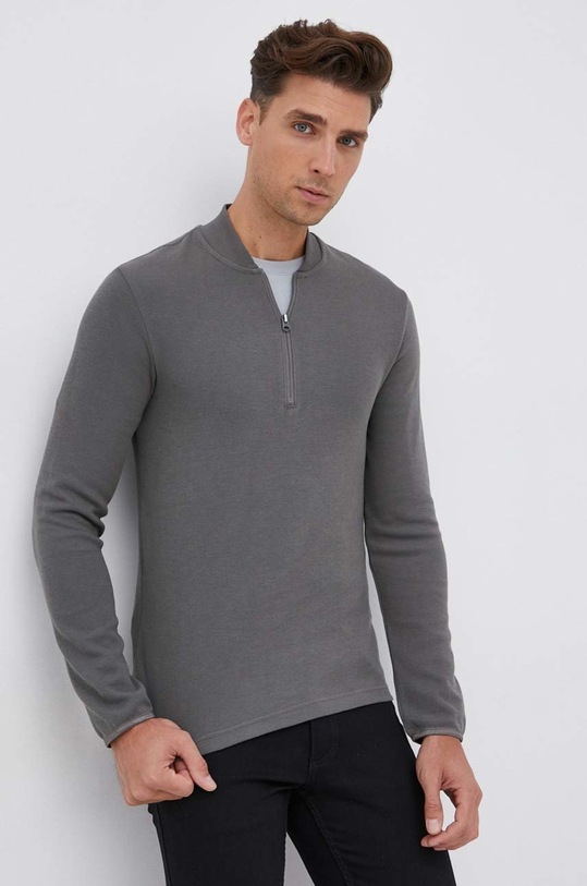 Bavlněné tričko s dlouhým rukávem G-Star propínací šedá D20712.C931