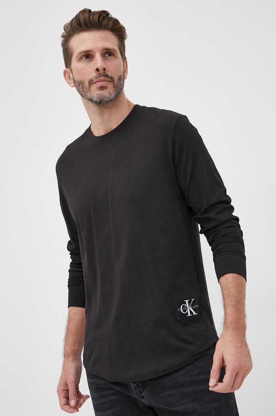 Calvin Klein Jeans longsleeve bawełniany bawełna czarny J30J319312.PPYY