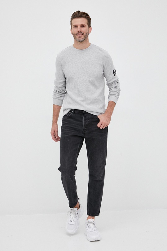 Calvin Klein Jeans sweter bawełniany J30J316610.PPYY J30J316610.PPYY szary AW22