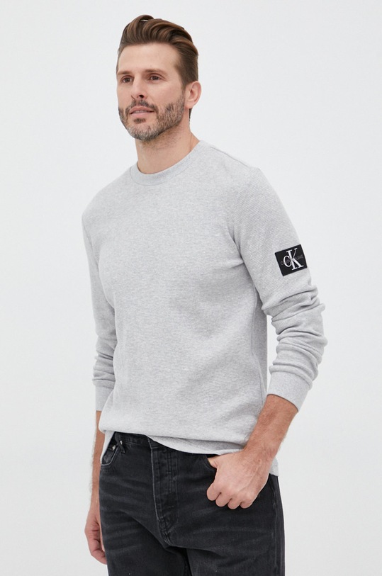 Calvin Klein Jeans sweter bawełniany J30J316610.PPYY szary J30J316610.PPYY