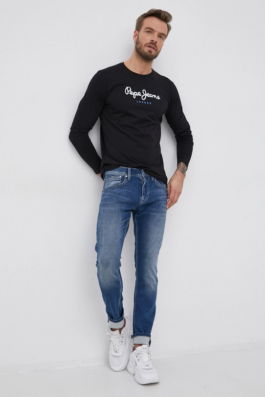 Бавовняний лонгслів Pepe Jeans Eggo Long N PM508209.999 чорний SS22