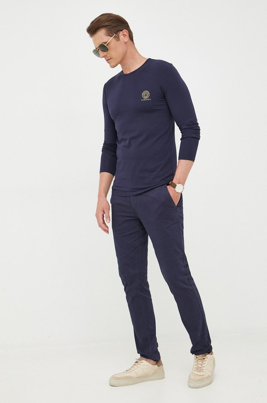 Tričko s dlouhým rukávem Versace AUU01007 námořnická modř AA00
