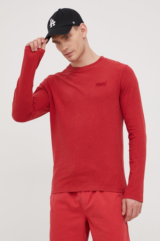 Odzież Superdry longsleeve bawełniany M6010550A.6CY czerwony