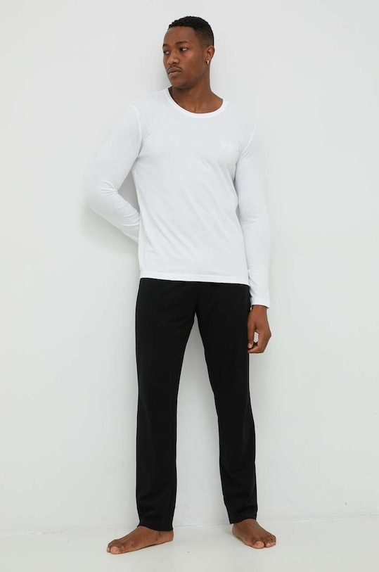 Pyžamové tričko s dlouhým rukávem BOSS 50470144 bílá AW22