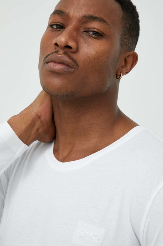 Pyžamové tričko s dlouhým rukávem BOSS bílá 50470144