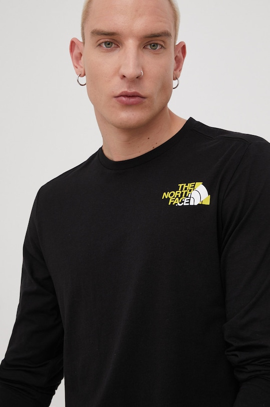 Bavlnené tričko s dlhým rukávom The North Face čierna NF0A5IG9JK31