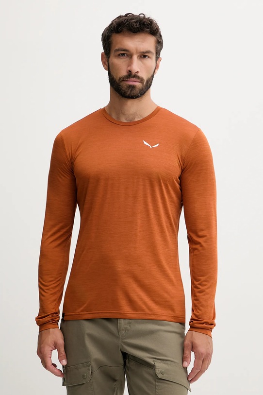 Salewa longsleeve sportowy Puez Melange pomarańczowy 00.0000027453