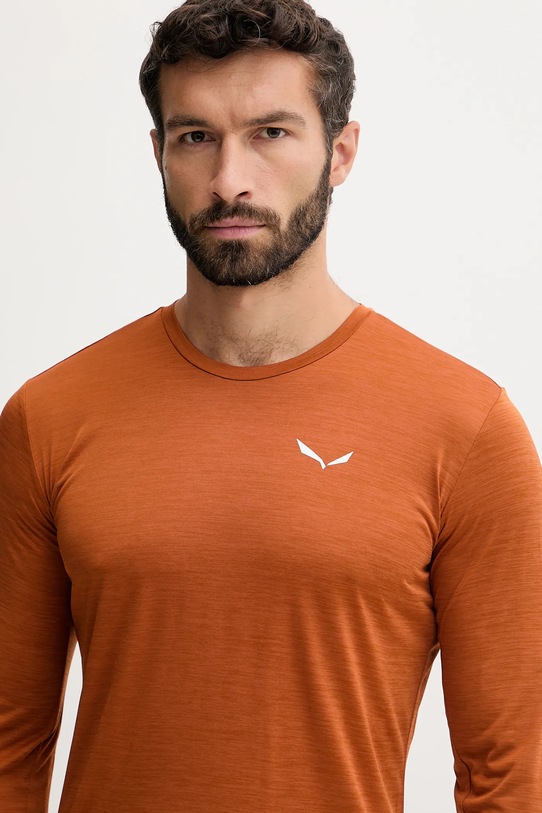 Salewa longsleeve sportowy Puez Melange pomarańczowy 00.0000027453