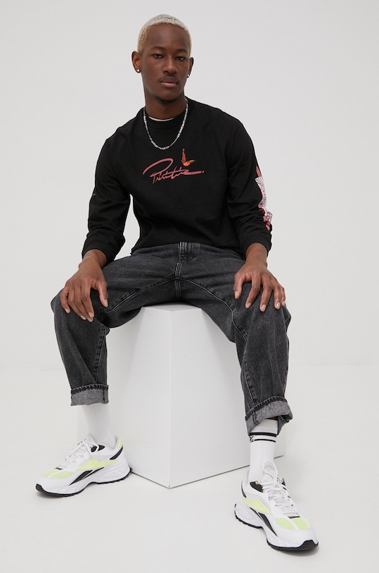 Primitive longsleeve bawełniany nadruk czarny papho2148.blk