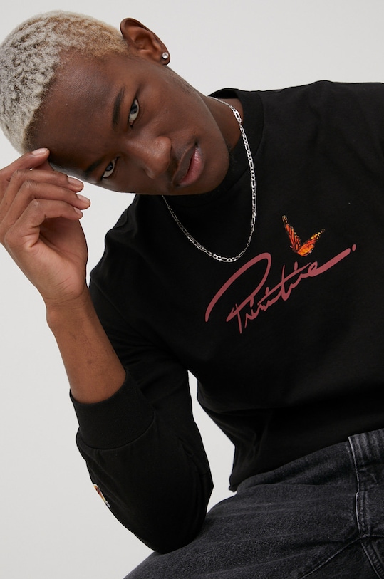 Primitive longsleeve bawełniany czarny papho2148.blk