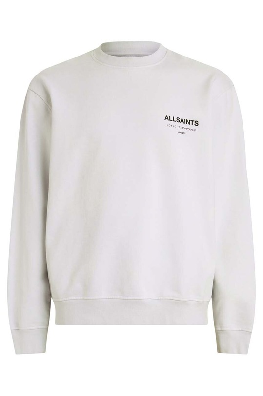 Bavlnené tričko s dlhým rukávom AllSaints MG049W biela