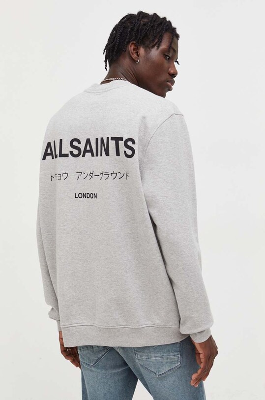 AllSaints longsleeve bawełniany szary MG049W